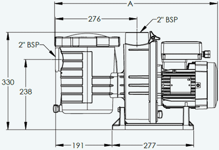Dimensions pompes piscine ULTRAFLOW PLUS