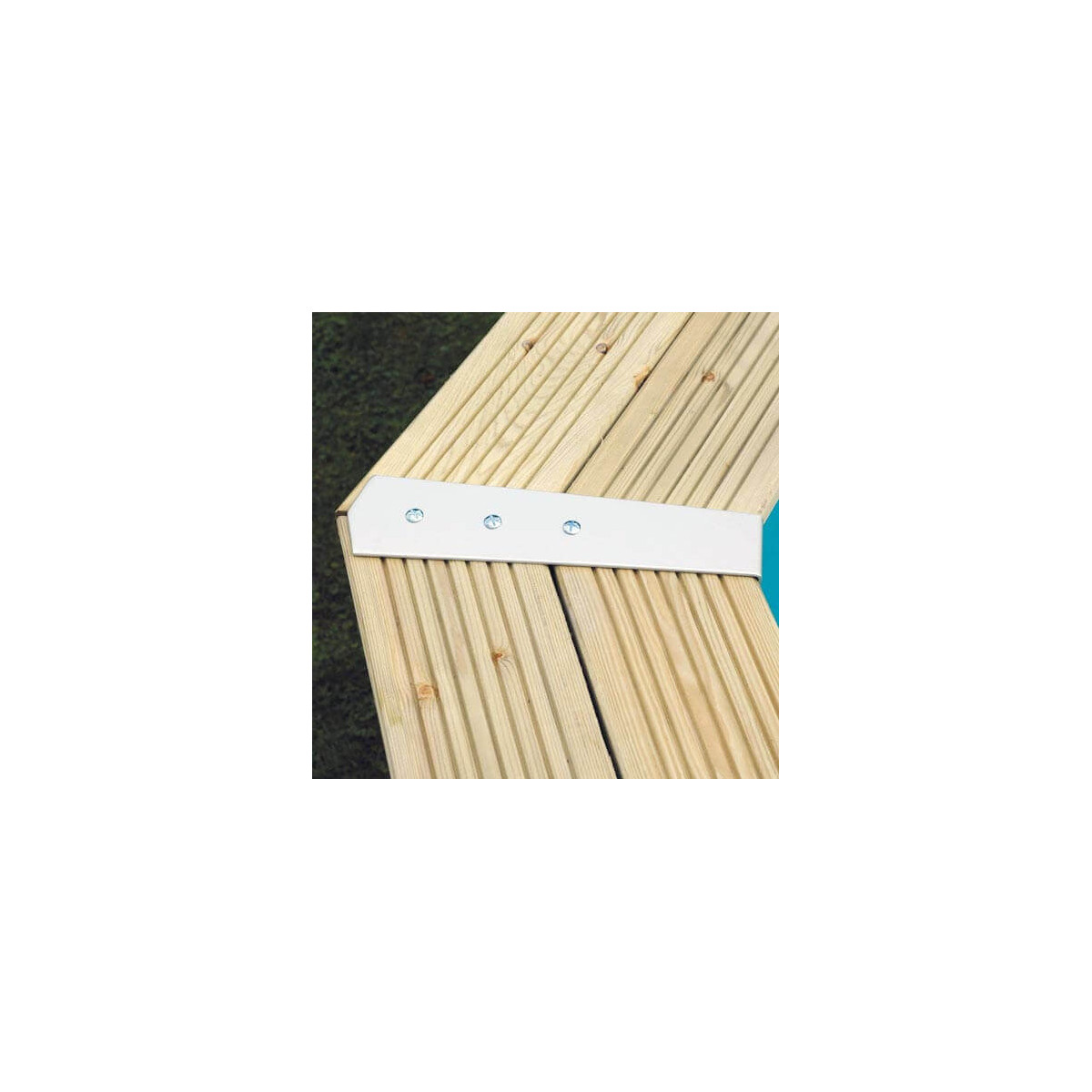Piscine LINEA 350 x 650 x H140 cm liner gris en bois rectangulaire UBBINK -  ALMATEON
