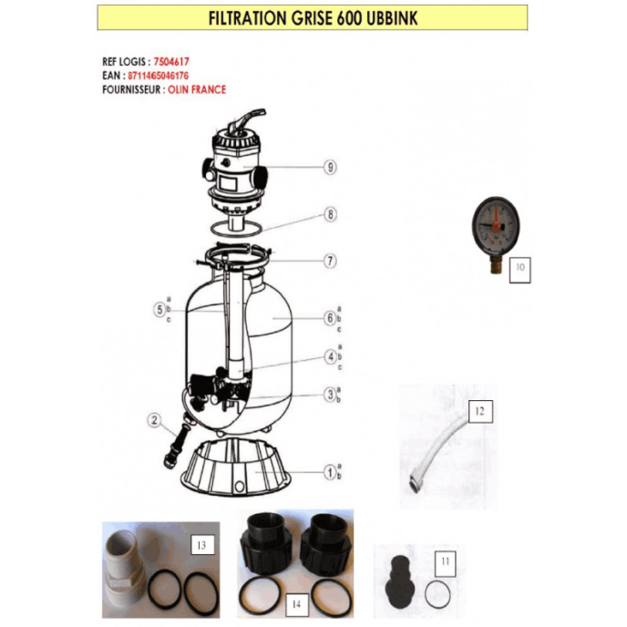 Joint de vanne Ubbink PoolFilter 400-500-600