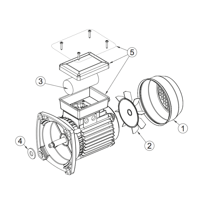 Ventilateur Pentair (moteur Pentek 0.37 à 0.75 kw) Ø 15 mm/130 mm