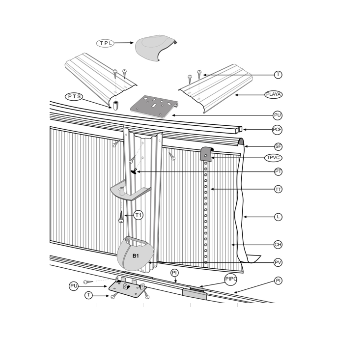 Kit fermeture tôle + bande plastique de protection ( TPVC) (Gré)