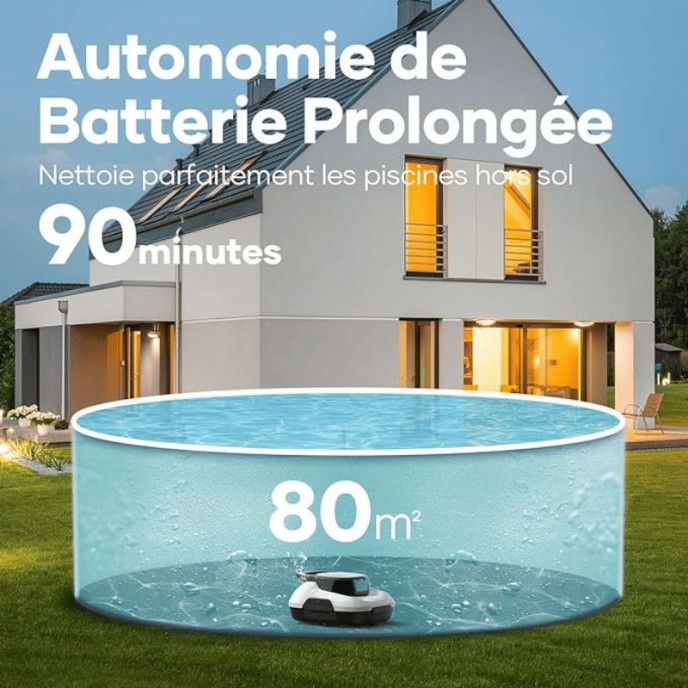 Robot piscine pour les piscines allant jusqu'à 80 m²