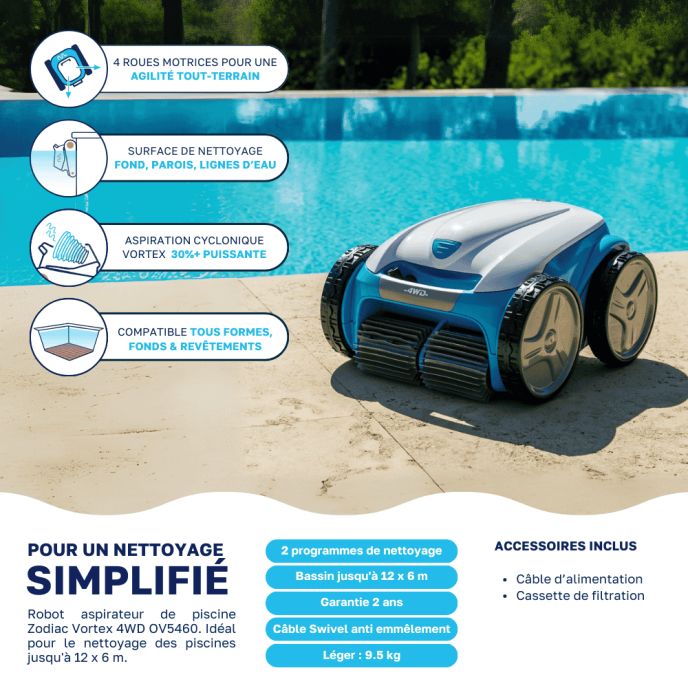 Robot piscine Zodiac Vortex 4WD OV5460 Swivel