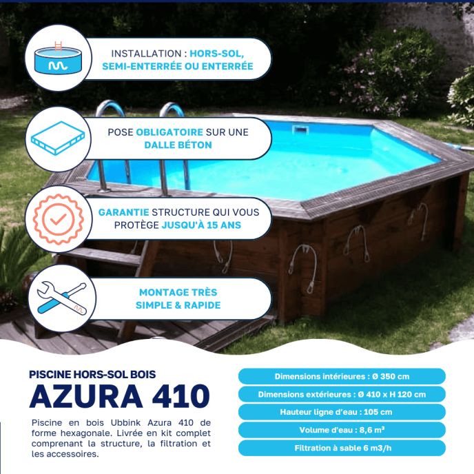 Piscine en bois Ubbink Azura 410 cm