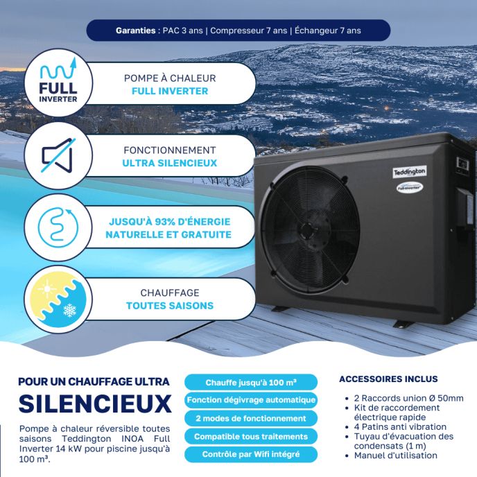 Pompe à chaleur Inoa Full Inverter 14 kw toutes saisons