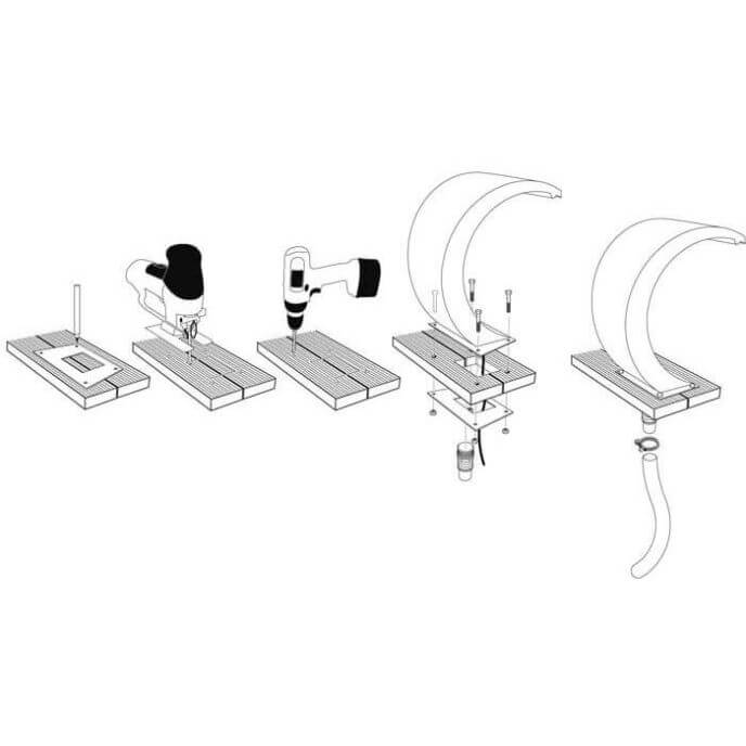 Cascade de piscine en inox - Mamba S LED