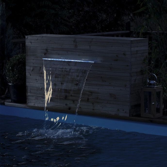 Cascade de piscine design en acrylique transparent - Niagara 60 LED Acrylic