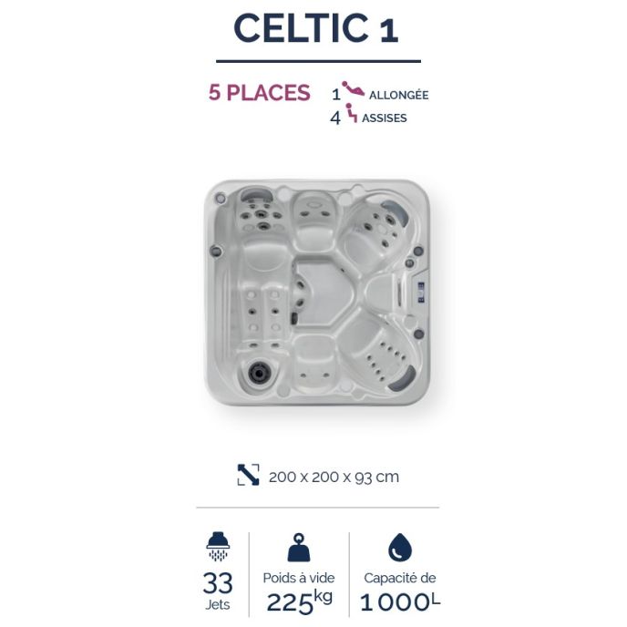 Pack spa rigide Celtic 1 avec pompe à chaleur