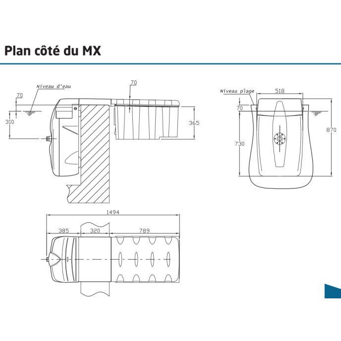 Bloc filtrant cavalier MX18 Filtrinov standard