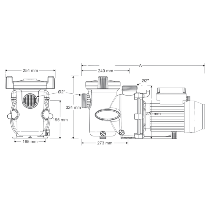 dimensions pompe zodiac flo pro