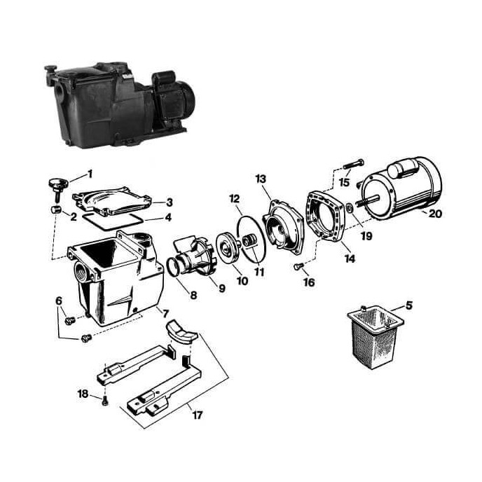 Couvercle de préfiltre Super pump