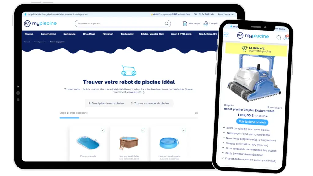 Choisir Robot Piscine grâce au configurateur de robot électrique