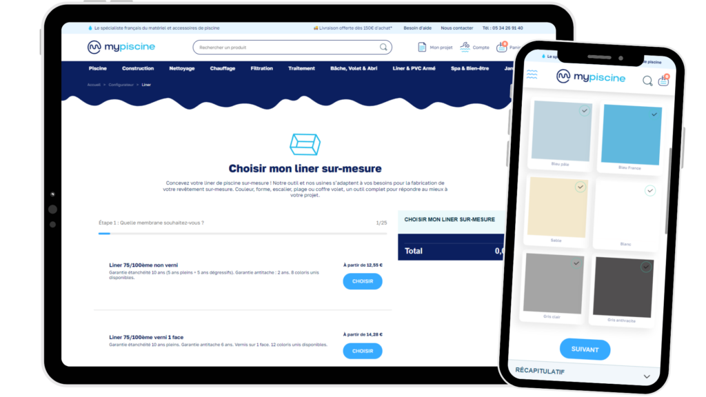 liner sur mesure piscine configurateur