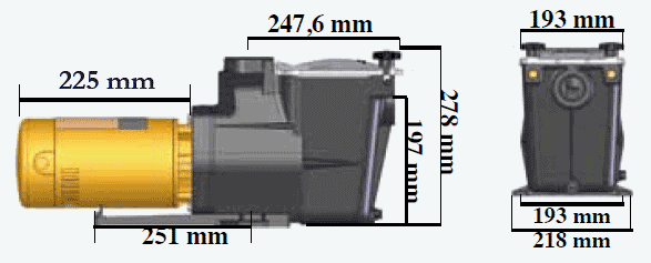 Dimensions Super Pump SP2616XE221